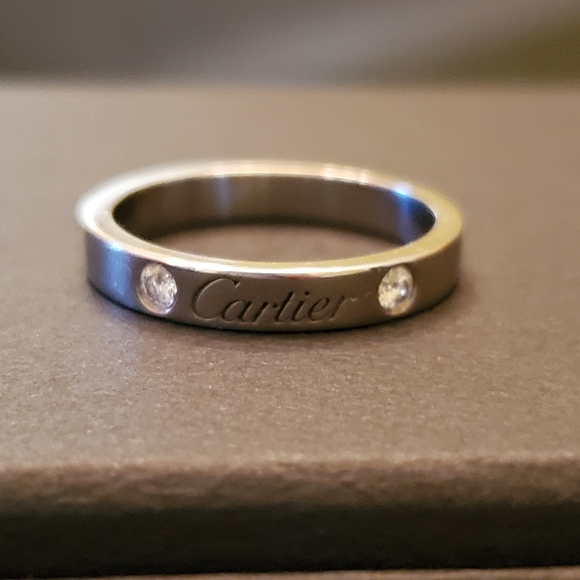 C de Cartier Wedding Band. Platinum and Diamonds, Size 51 (offers considered) - Picture 11 of 13